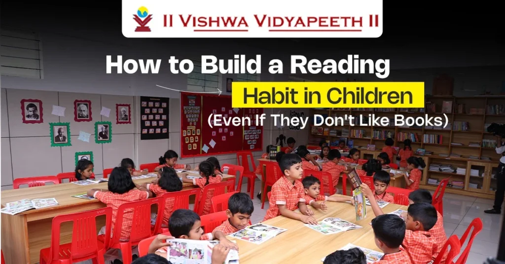 Children developing reading habits through a school reading activity