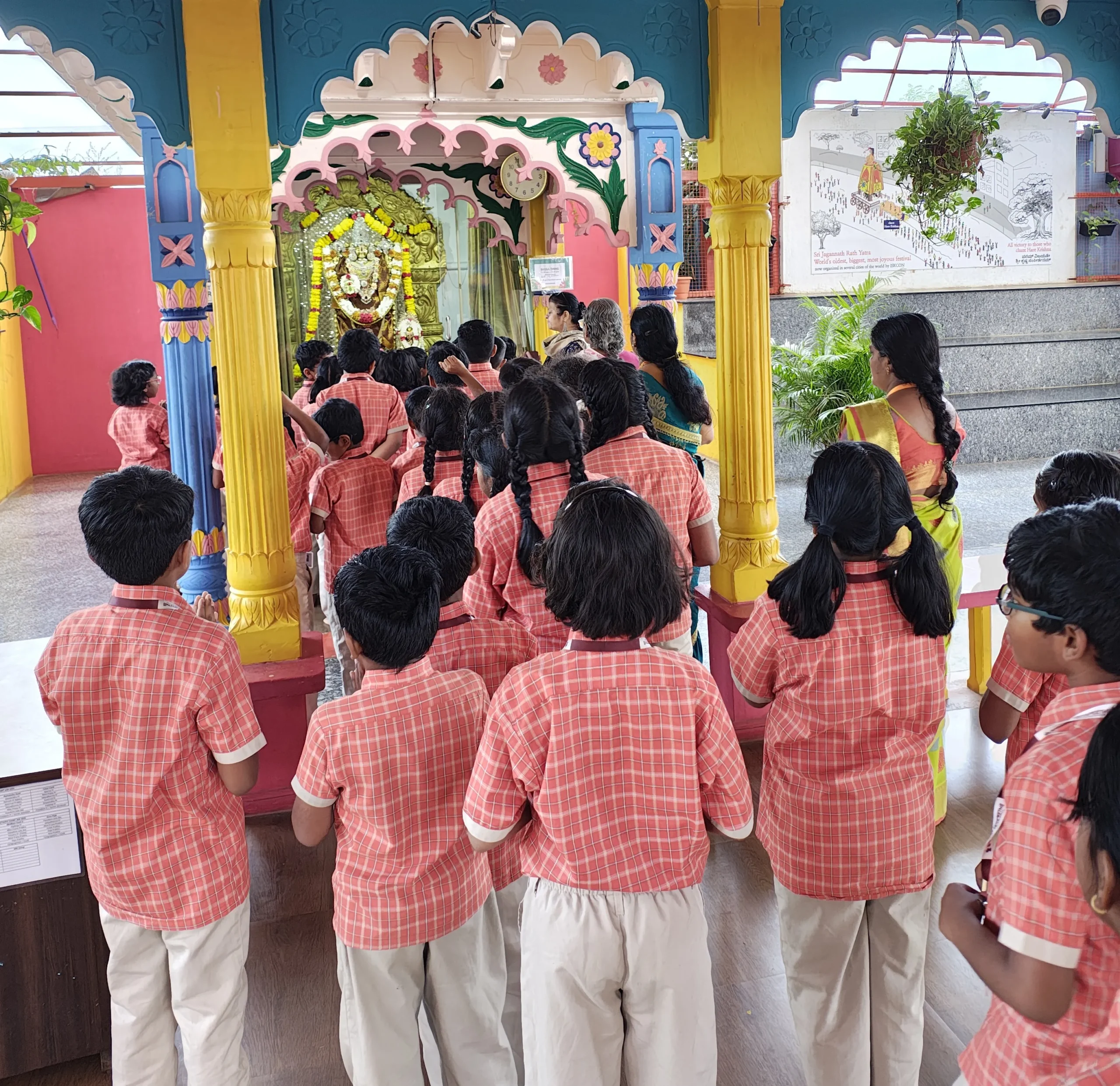 Vishwa Vidyapeeth students participating in a cultural and learning activity in Varthur Bangalore